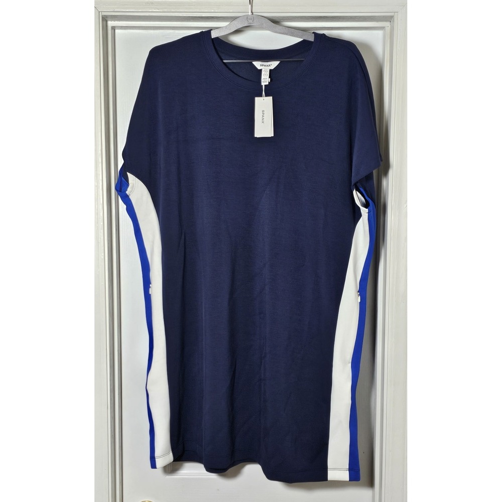 SPANX AirEssentials Colorblock Mini Dress Timeless Navy/Powder/Cerulean Size 1X